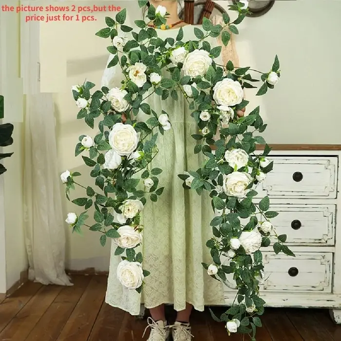 1.75m soie chérie Roses vignes Simulation fleurs jardin mariage arc Rose Rose fleur artificielle vig