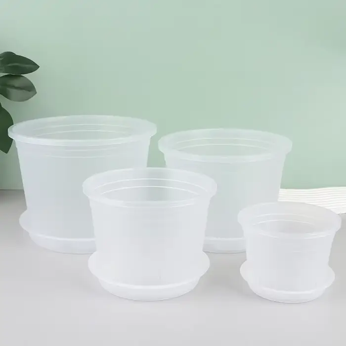 Pot d'orchidée rond Transparent avec/sans plateau