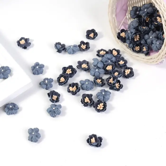 Mini têtes de fleurs artificielles pour la décoration intérieure