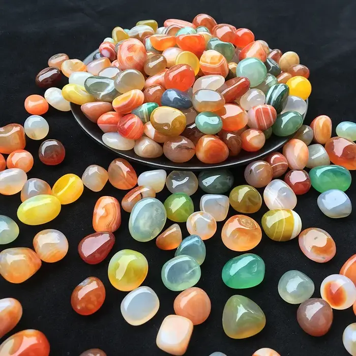 Ceubles d'agate 100g, pierres décoratives colorées pour Aquarium