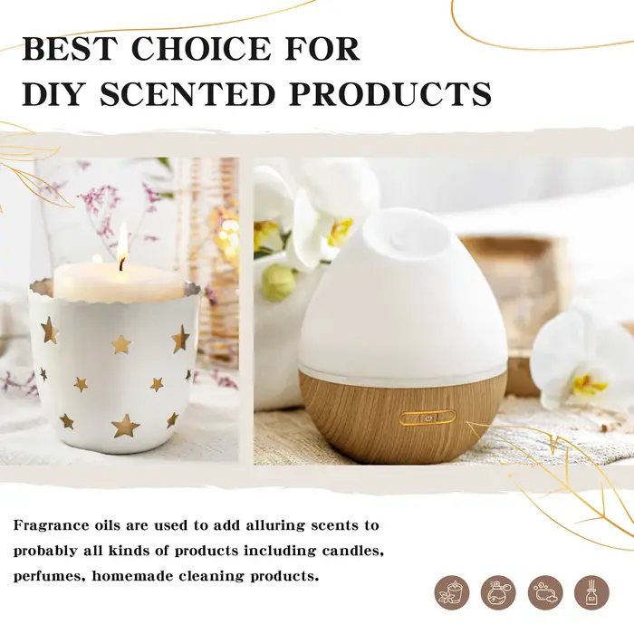 EUQEE 60ml huile parfumée série fleur pour diffuseur d'aromathérapie musc blanc noix de coco vanille