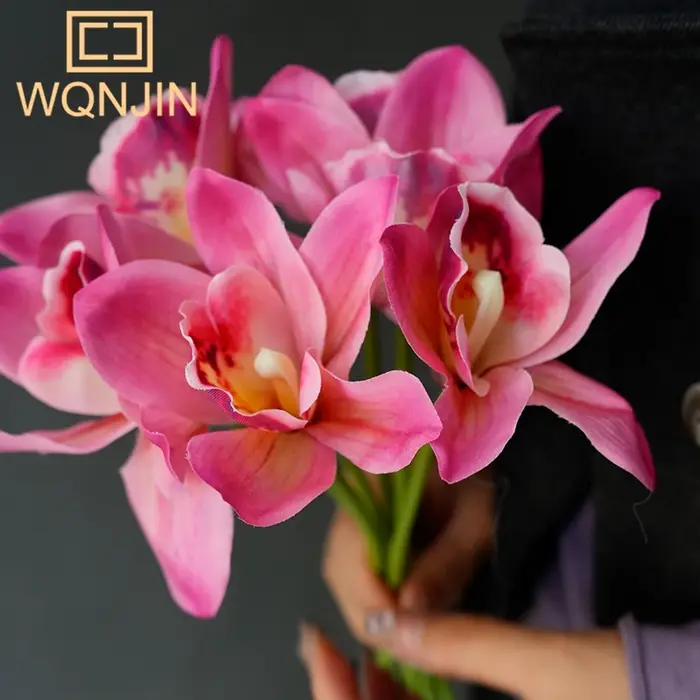 1 Bouquet, Bouquets d'orchidées artificielles à 6 têtes