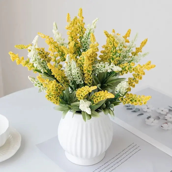 Fleurs artificielles plante lavande Festival saint valentin couronne de mariage maison extérieure cour jardin Vase Decora Bouquet de mariée bricolage cadeau