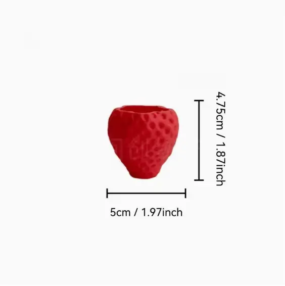 Pot de fleurs à motif de fraises 3D