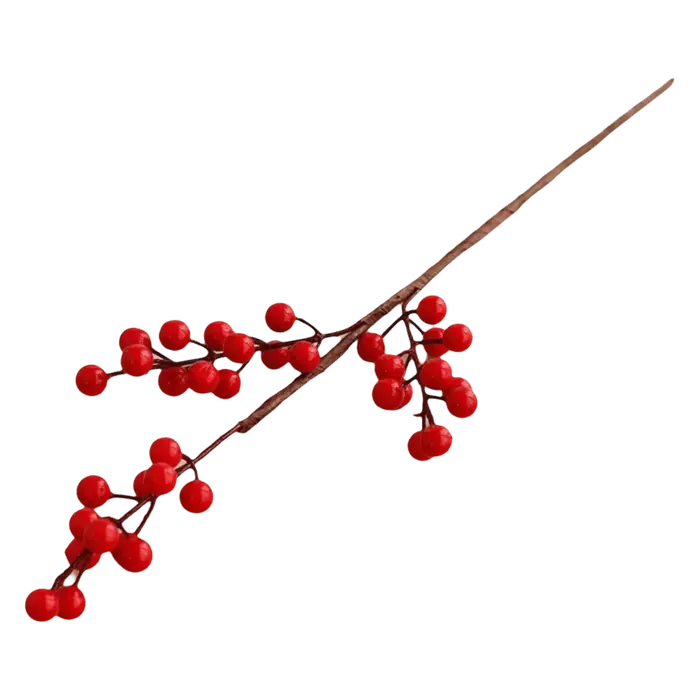 Branche de baies rouges givrées, baies de houx artificielles réutilisables, décoration de couronne r