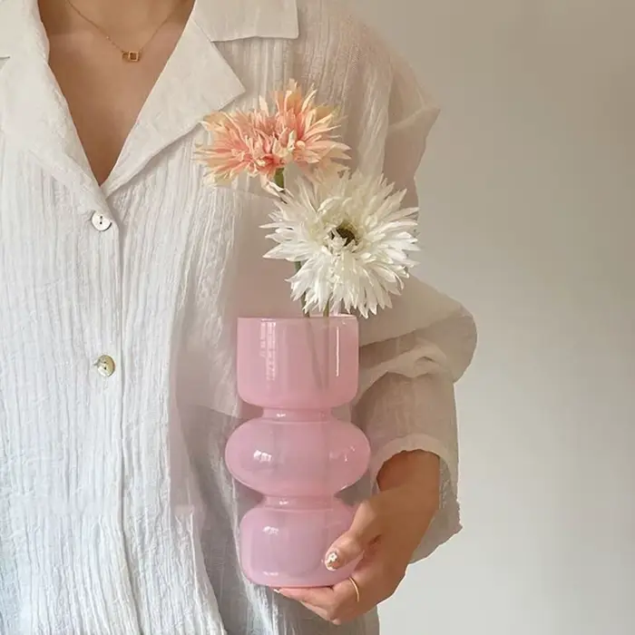 Ins-Vase à fleurs hydroponique en verre
