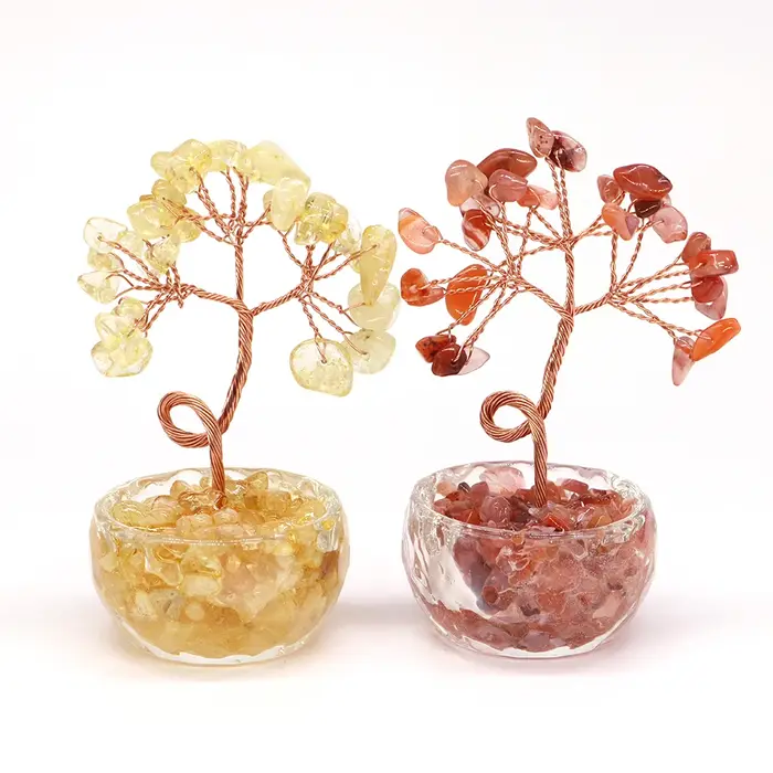 Arbres d'argent en cristal de 75mm