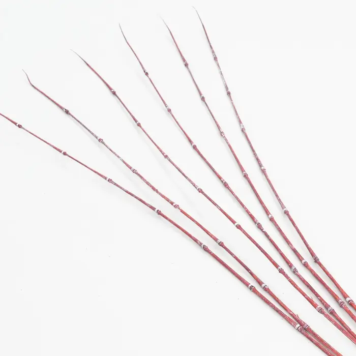 C1998 3.44ft 6 pièces/lot artificiel vert rouge violet mince branche de bambou plante décor à la maison matériel