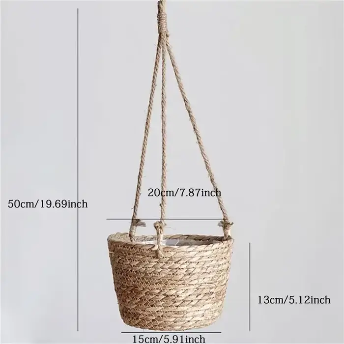 Jardinière suspendue en macramé