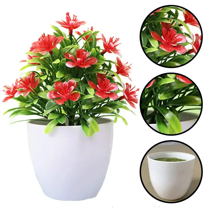Fleurs artificielles cinq cuir chevelu prune