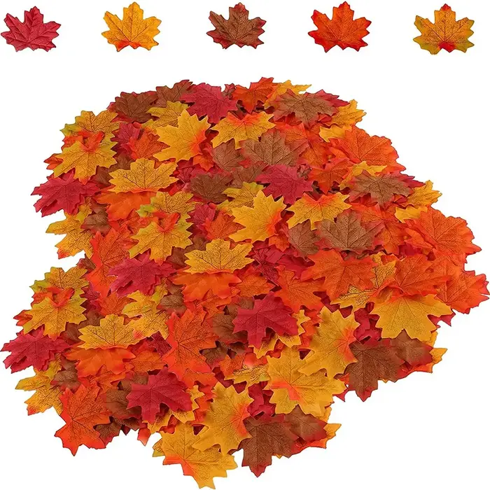 Plantes et fleurs artificielles en soie, feuilles d'érable, décoration pour festival d'automne, mais