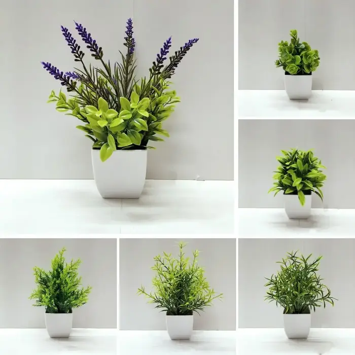 Mini fleurs artificielles en pot