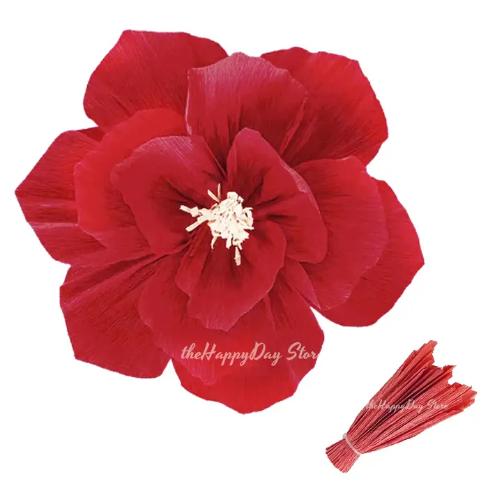 Crêpe papier fleur 3D papier de soie fleurs papillon pour mariage douche nuptiale fête d'anniversaire fond décoration murale fleurs bricolage