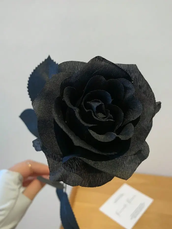 Uflower 48cm Rose en soie noire pure à longue tige