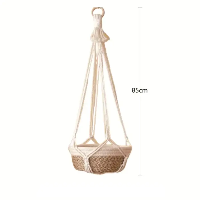 Porte-plantes en macramé pour salon intérieur