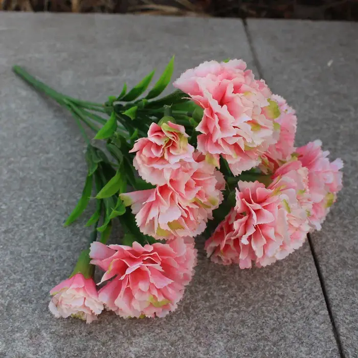 Fleur artificielle d'oeillet extérieur, fleurs pour la maison, décoration de fête de mariage, sans d