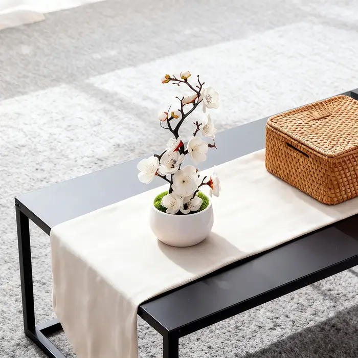 Bonsaï de fleur de prunier artificielle réaliste