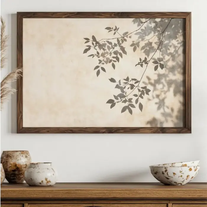 Affiches sur toile avec motif d'arbre de bouleau aux tons terreux