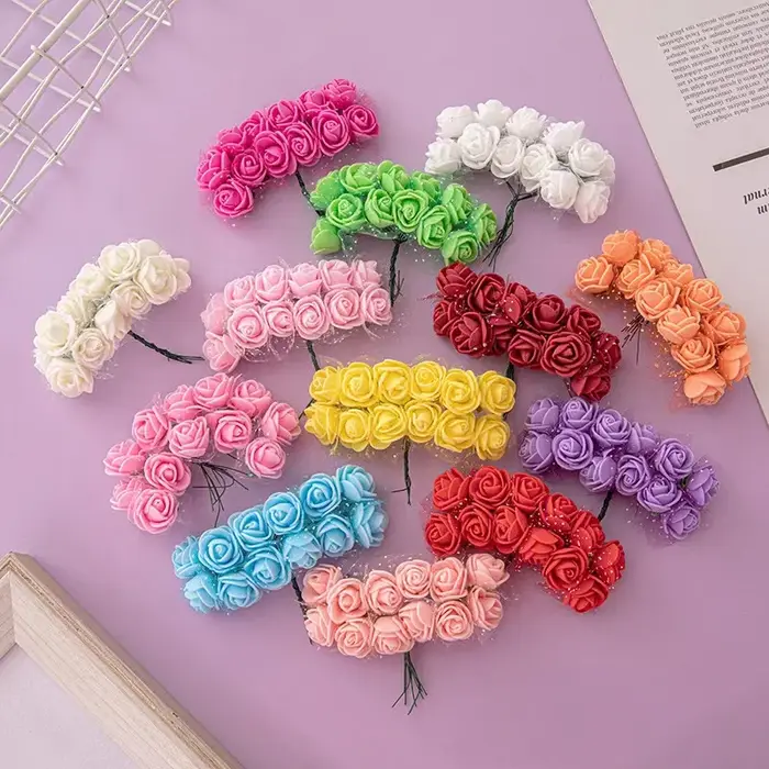144 pièces mousse fleur artificielle multicolore mariage décor à la maison Scrapbooking