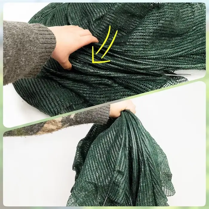 Serre tunnel pliable verte avec protection UV en maille verte