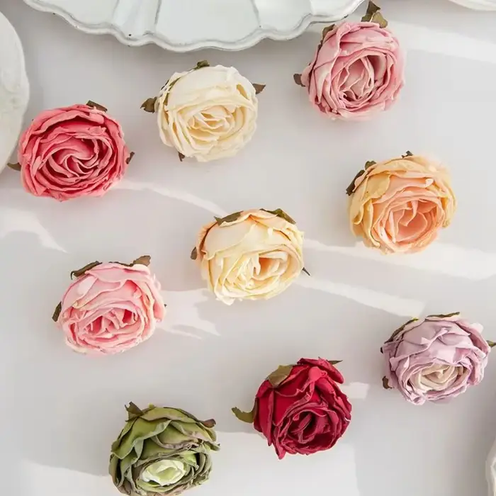 Fleur artificielle bord brûlé Rose mariage Bouquet de mariée décor maison jardin extérieur Festival fête couronne bricolage Ins cadeau Scrapbook