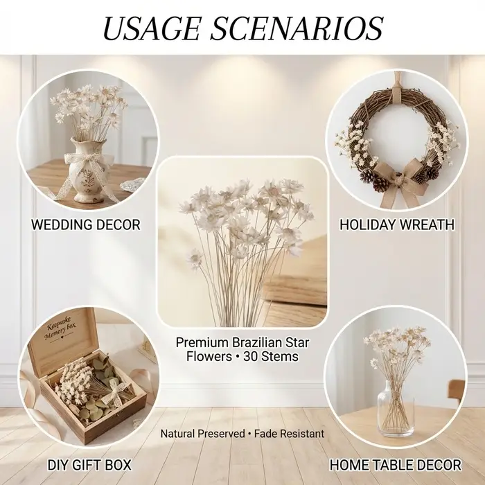 Mini bouquet de fleurs étoiles brésiliennes séchées