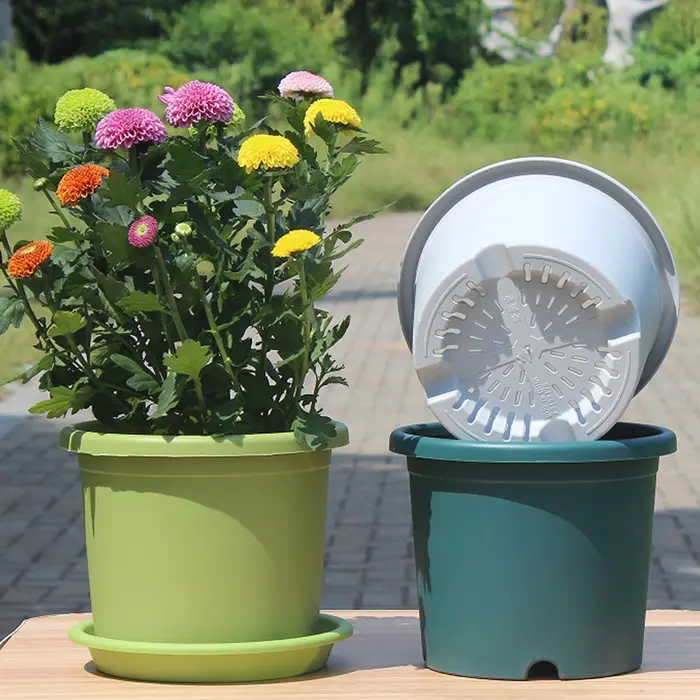 Pot de fleurs épaissi avec plateau