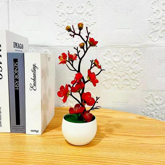Bonsaï fleurs de prunier en soie