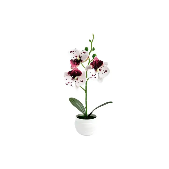 Plante artificielle en pot d'orchidée Phalaenopsis de 24