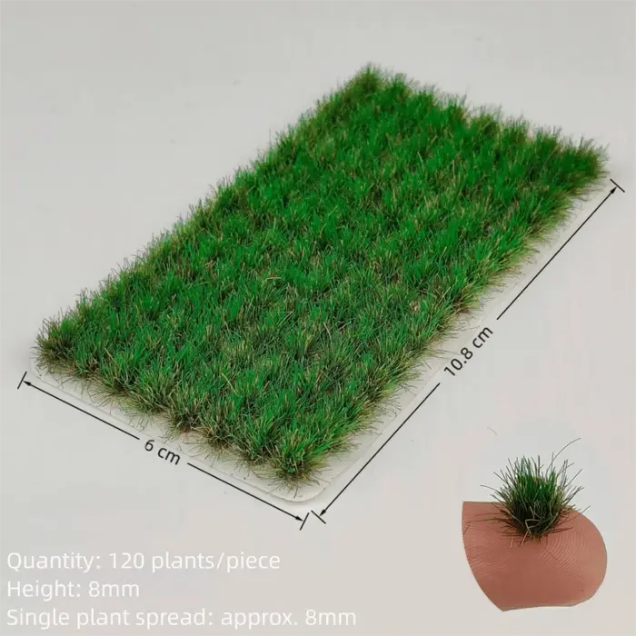 120 Pièces de Touffes d'Herbe Multicolores Auto-adhésives, Modèles Miniatures de Plantes et Fleurs, 