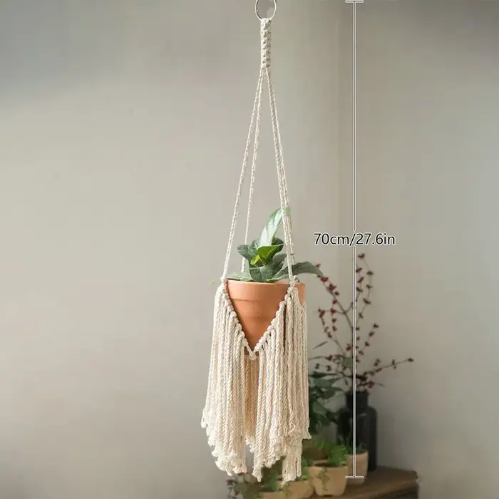 Porte-plantes suspendus en macramé pour salon intérieur
