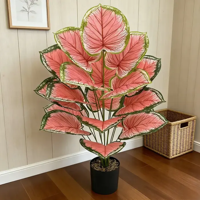 Plante Artificielle Caladium Rose