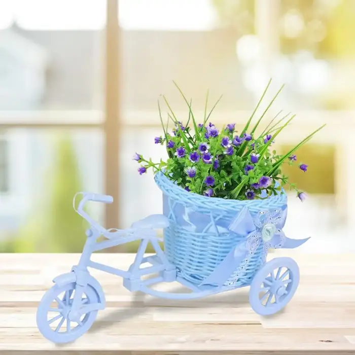 Panier de fleurs de vélo en rotin
