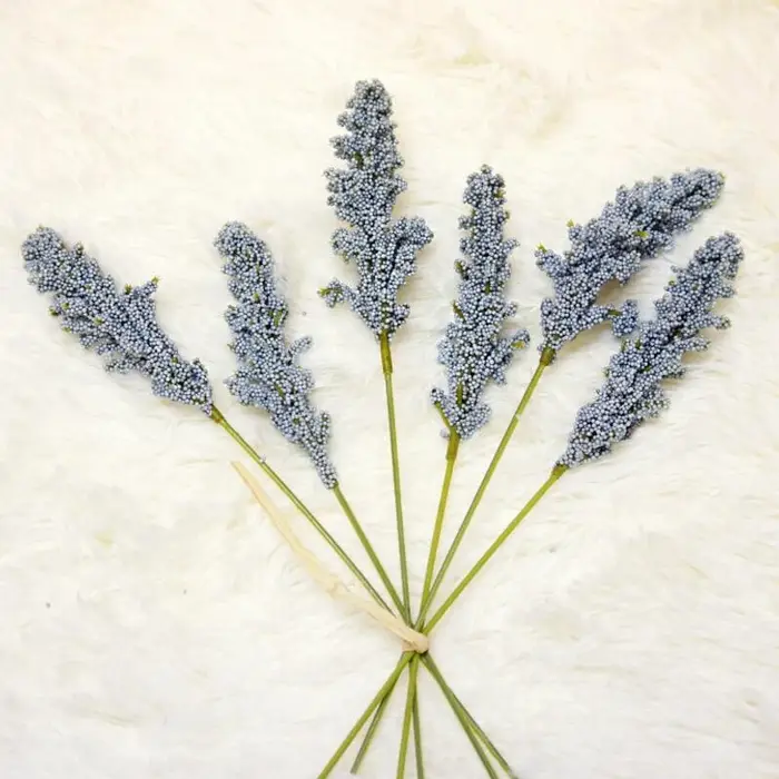 6 Pièces de Bouquet Artificiel de Spikes de Vanille Peints à la Main