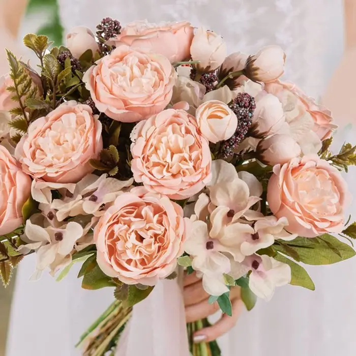 Fleurs artificielles Festival Guirlande De Mariage Jardin Rose Bud Archway Faux Pivoine Bouquet Vase Chambre Décoration De La Maison En Soie Hortensia