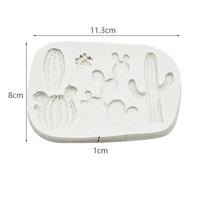Moule en Silicone plante Cactus pour décoration de gâteau Fondant Cupcakes Sugarcraft biscuits bonbons cartes et argile résine outils de cuisson M2636