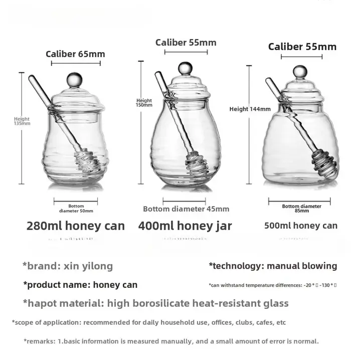 Pot à miel en verre domestique