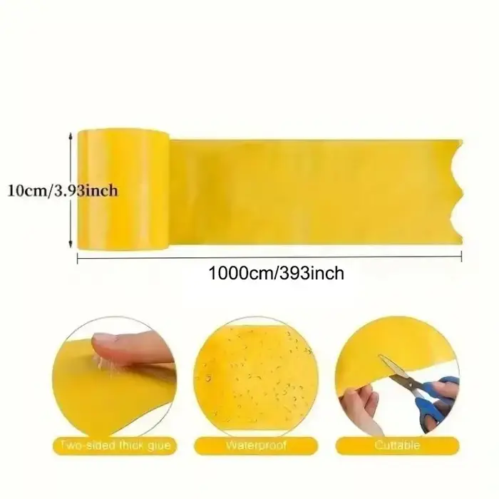 Ruban adhésif double face jaune 5/10M pour extérieur
