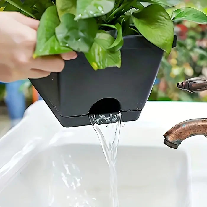 Lot de 3 jardinières rectangulaires pour fenêtre avec trous de drainage
