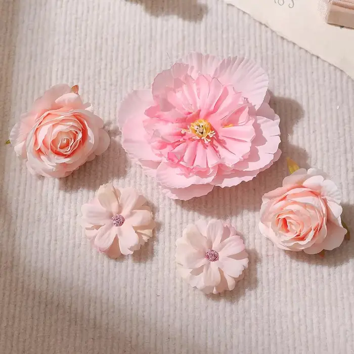 Fleurs artificielles roses en soie, fausses fleurs pour mariage, décoration de mariée, décoration de