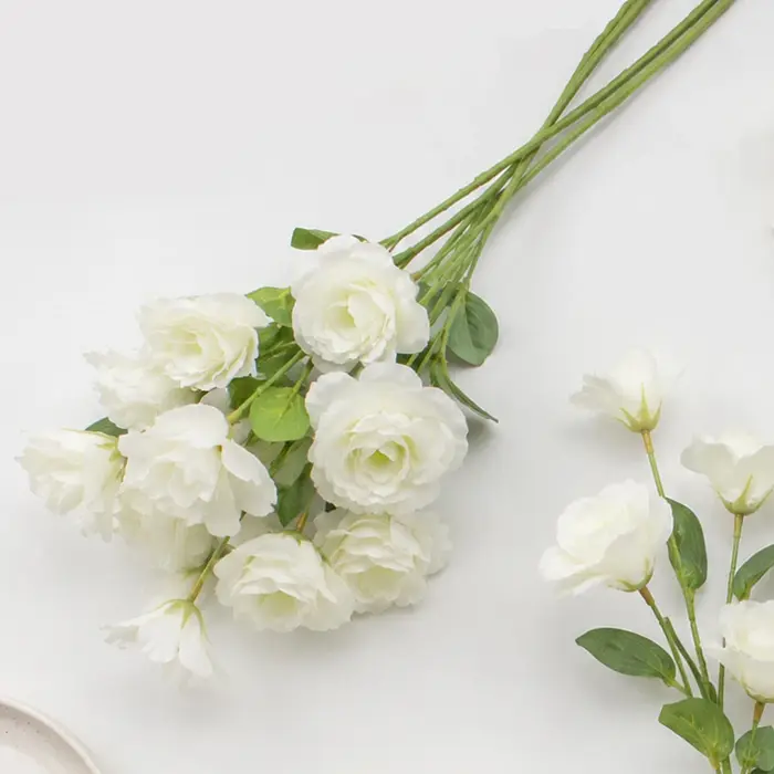 Fleurs artificielles Lisianthus à longue tige, branche d'arrangement de fausses fleurs pour centre de table, bouquet, décoration de maison et de mariage
