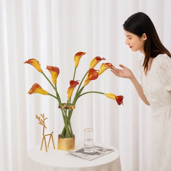 Fleur artificielle PU Calla Lily pour la décoration de mariage