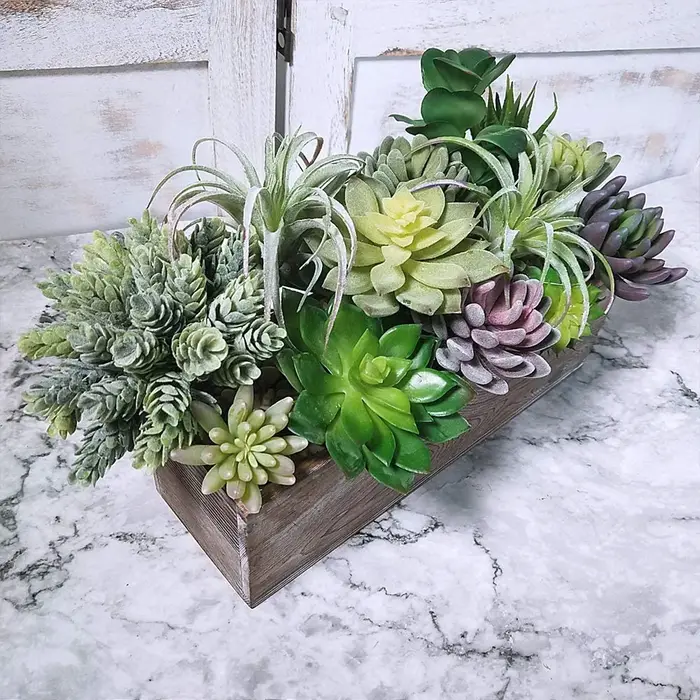 Lot de 15 plantes succulentes artificielles assorties