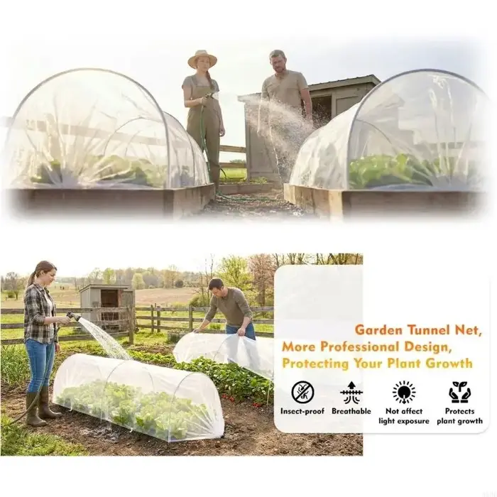 Couverture végétale en Polyester respirant avec cadre extensible pour potagers fleurs B03E