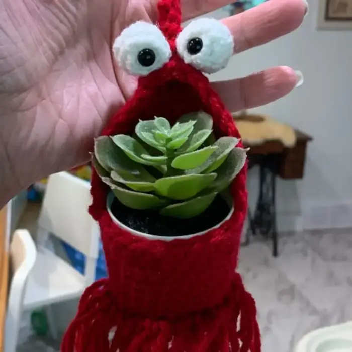 Cintre pour plantes au Crochet en forme de homard
