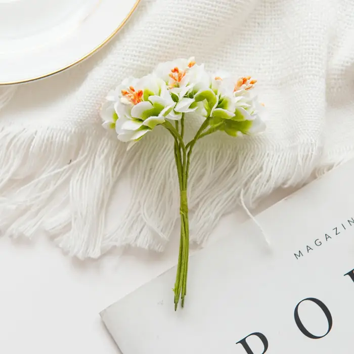 Bouquet de fleurs artificielles en soie, 6/24 pièces, œillets décoratifs pour noël, pour la maison,