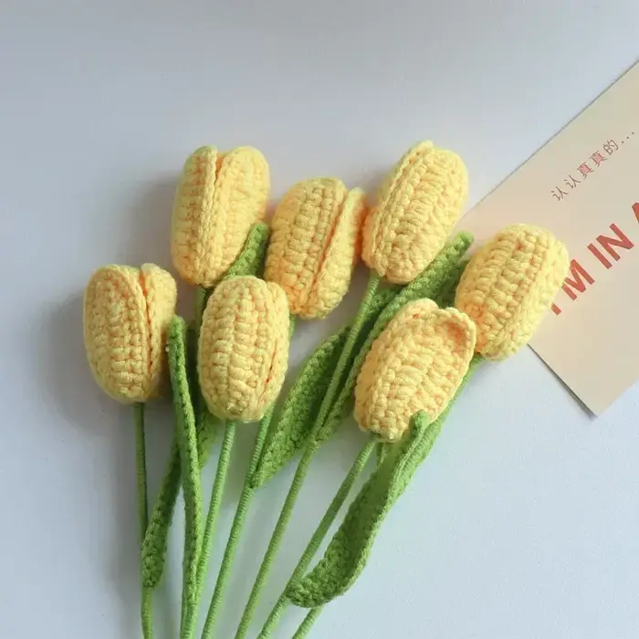 Bouquet de tulipes tricoté au Crochet