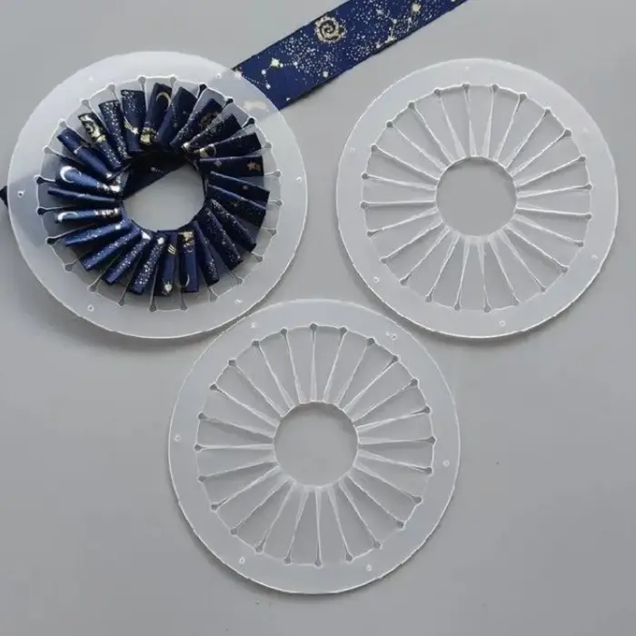 Outil de fabrication de fleurs en ruban DIY de 9 cm, 12 cm, 15 cm, pour la création de fleurs en tissu transparent, figurines de table, artisanat