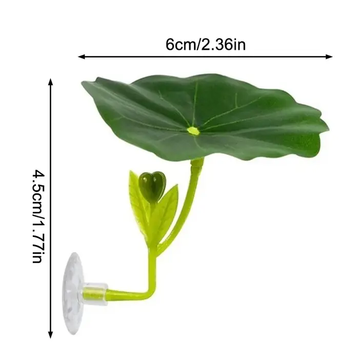 Plante d'aquarium en soie avec feuille en forme de hamac ​ Décoration fonctionnelle pour aquarium de betta