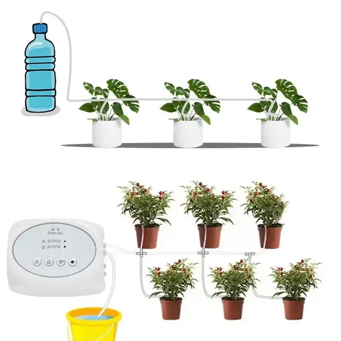 Kit d'irrigation par Micro goutte-à-goutte Transparent, 1/4 pouces, régulateur de flèche courbé, con